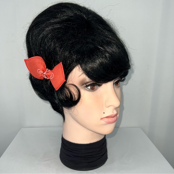 Coral Paisley Rockabilly Bandana Knotted Hair Bow - Picture 3 of 11